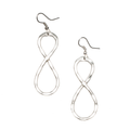Twisted Loop Metal Earrings - Silver Colour