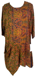 PRC6529 Avatar Pure Silk Self Pocket Tunic Dress