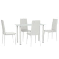 Adam Modern Space-Saving Dining Set for 4-White