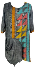 PRC6546 Avatar Pure Silk Self Pocket Tunic Dress