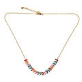 Multicolour Enamel Leaf Necklace On Chain