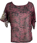 PRG6319 Sheer Avatar Pure Silk Side Slit Top