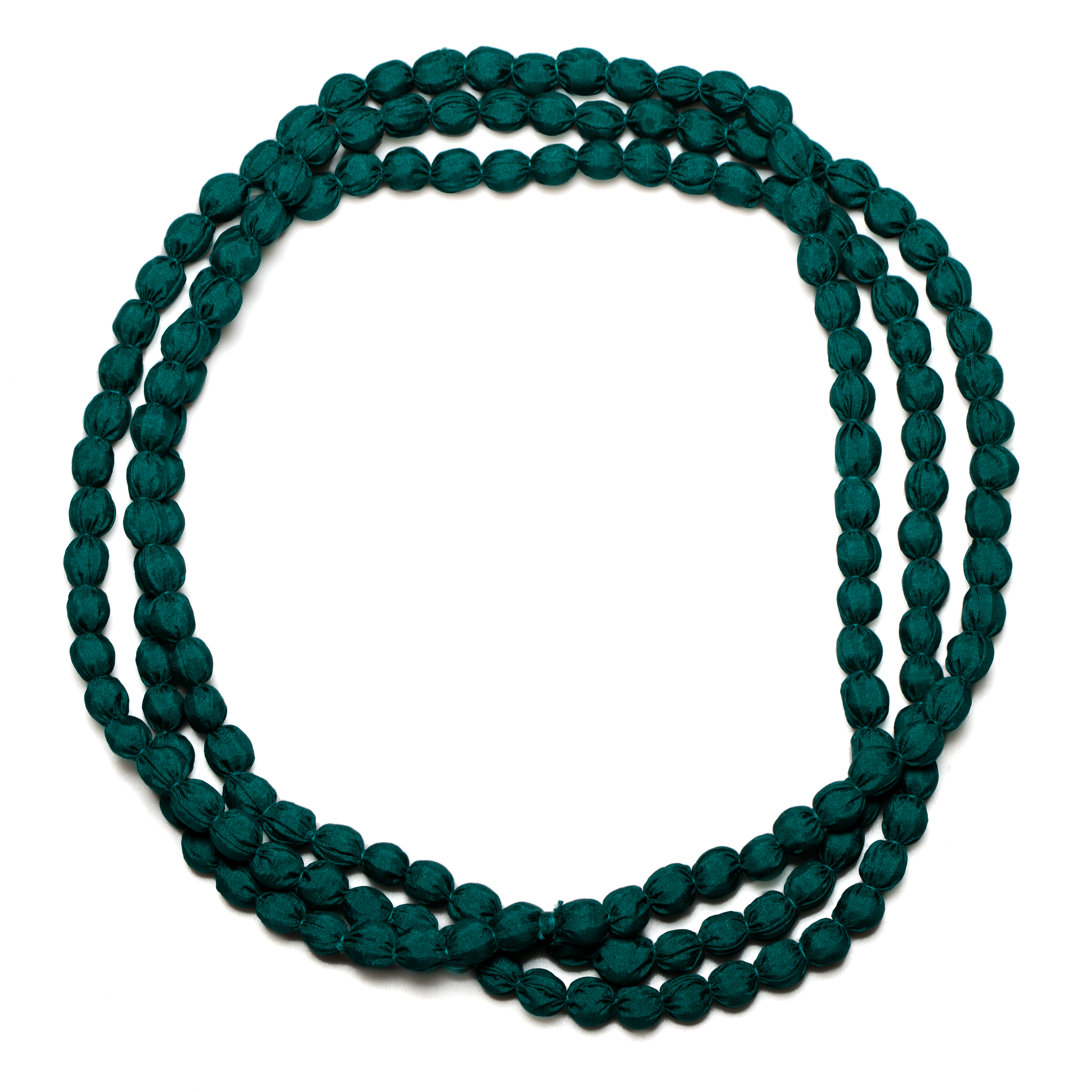 Extra Long Fabric Ball Necklace