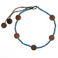 Long Coconut Bead & Wooden Disc Necklace