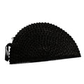 Pandan Leaf Half Moon Clutch Purse - Black