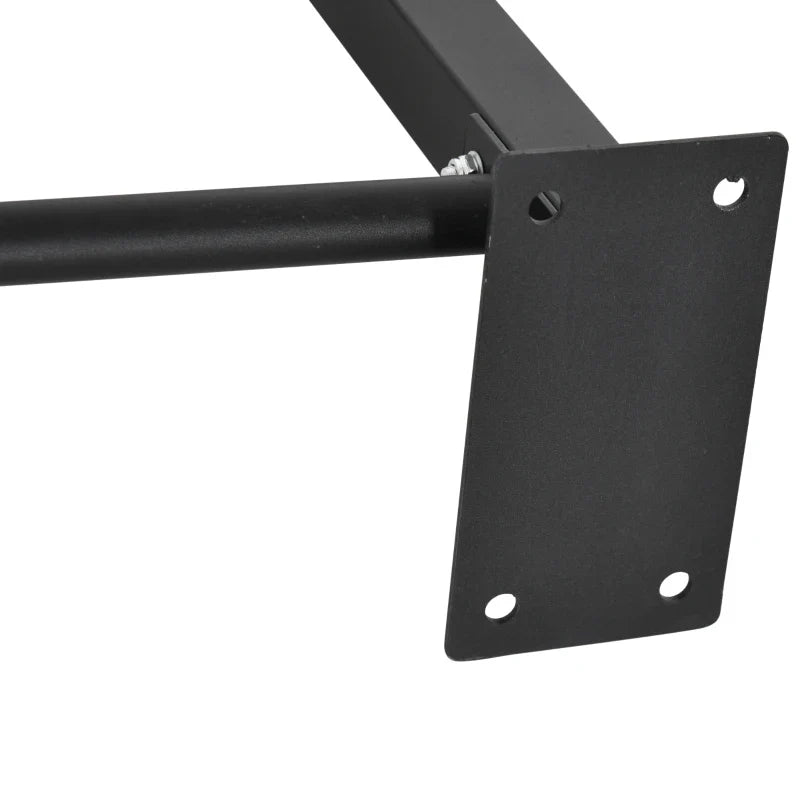 Soozier Pull Up Bar Wall Mount Chin Up Bar, Upper Body Strength Training Station with Non-Slip Foam for Home Gym, Black