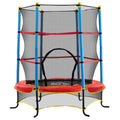 Qaba 65" Kids Mini Trampoline Safety Enclosure Net Zipper Pad Indoor Outdoor Bouncer Exercise Toy 3-6 Years