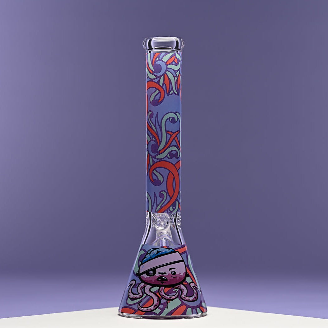 16" Octopus Beaker Bong - 9mm Thick Glass