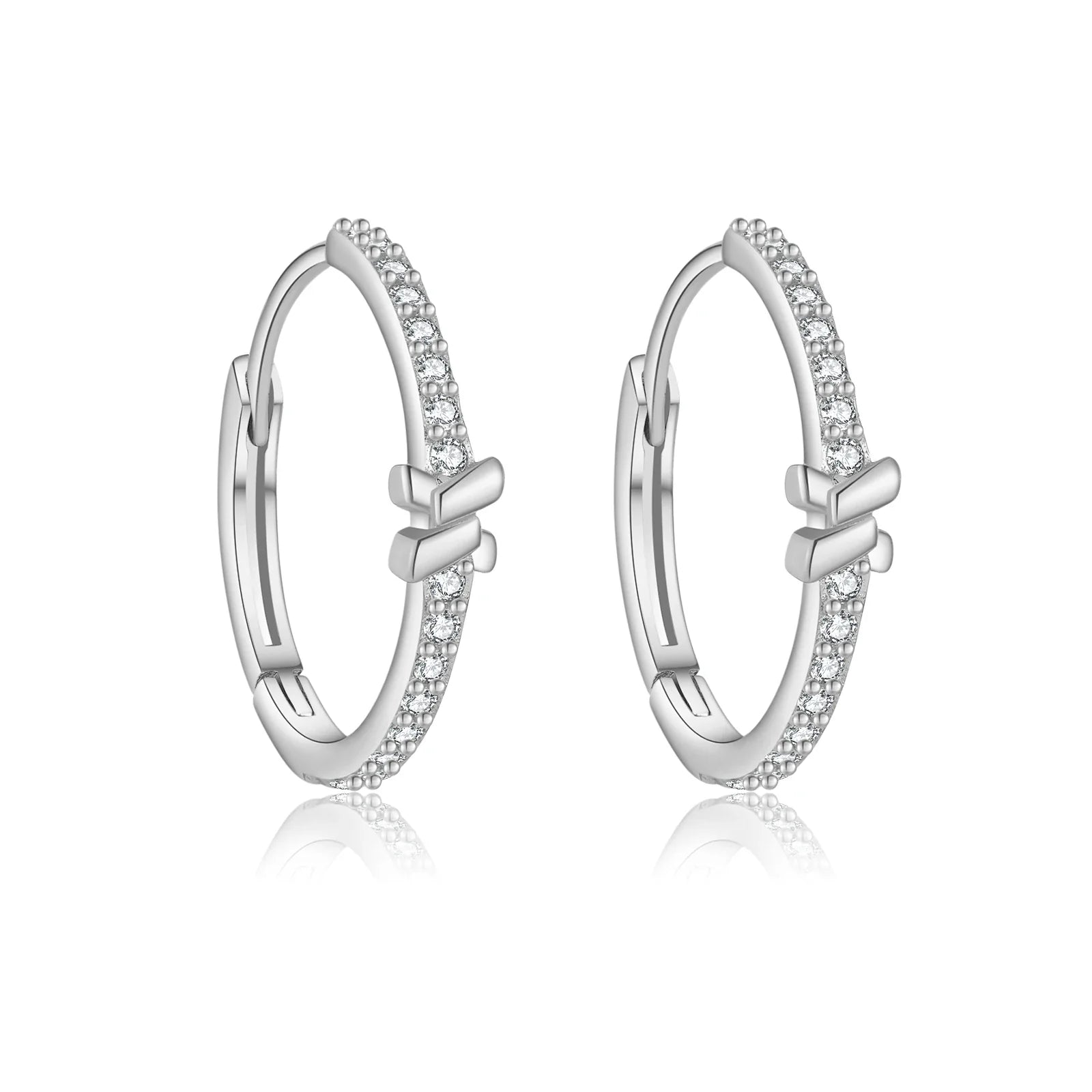 Sterling Silver Knot Hoops Earrings