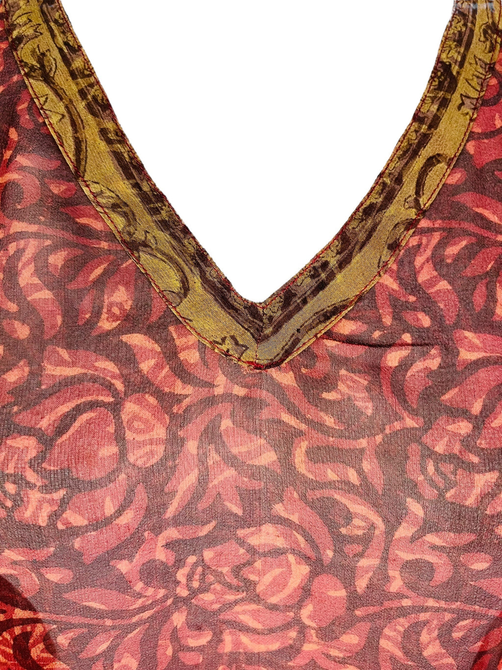 PRG7480 Sheer Avatar Pure Silk Short Kaftan Tunic without Slits
