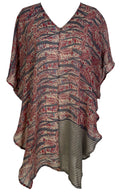 PRG7111 Sheer Avatar Pure Silk Waterfall Top