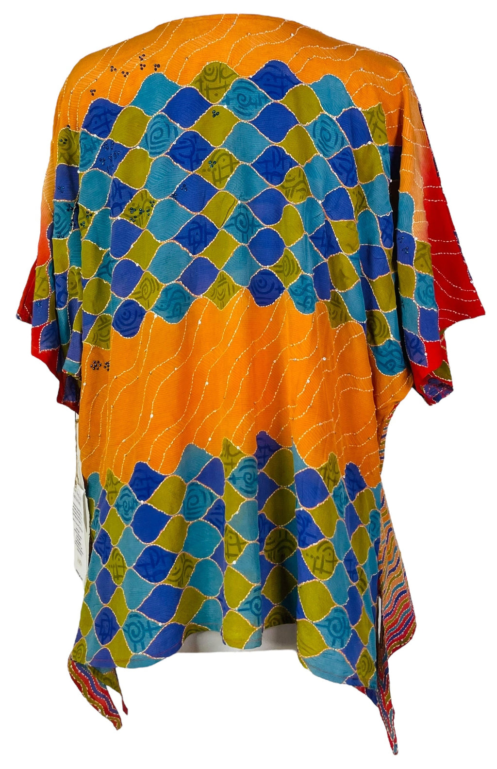 KERRI PRC7613 Avatar Pure Silk Long Tunic with Side Ties