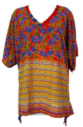 KERRI PRC7613 Avatar Pure Silk Long Tunic with Side Ties