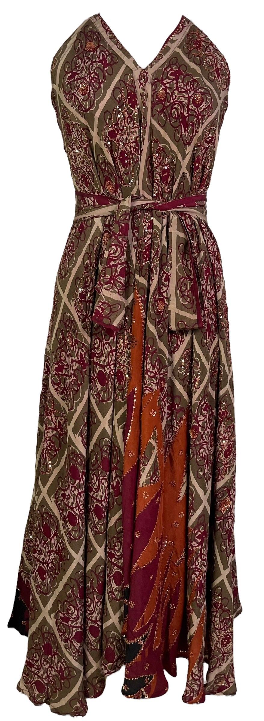 KERRI PRC7229 Avatar Pure Silk Maxi Dress with Belt
