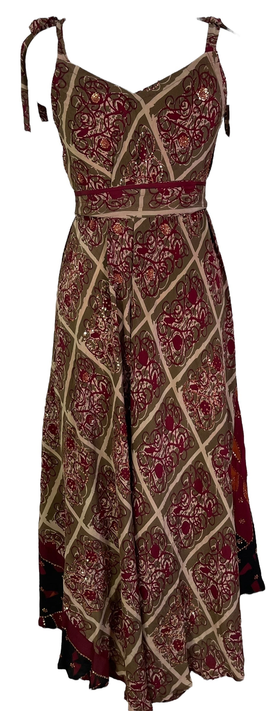 KERRI PRC7229 Avatar Pure Silk Maxi Dress with Belt