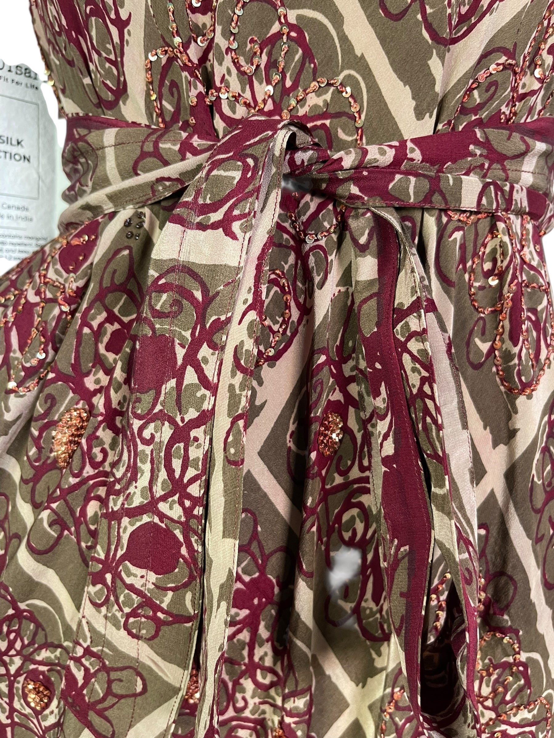 KERRI PRC7229 Avatar Pure Silk Maxi Dress with Belt