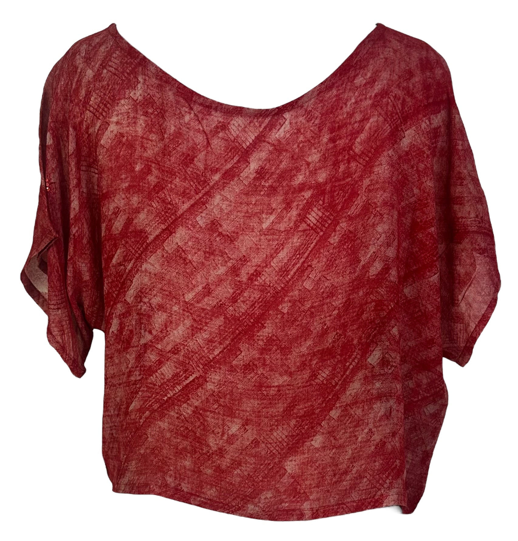 KERRI PRG6788 Sheer Avatar Pure Silk Boxy Top