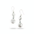 Double Beaten Disc Earrings In Silver Plate