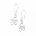 Flower Charm Earrings in Silver Plate