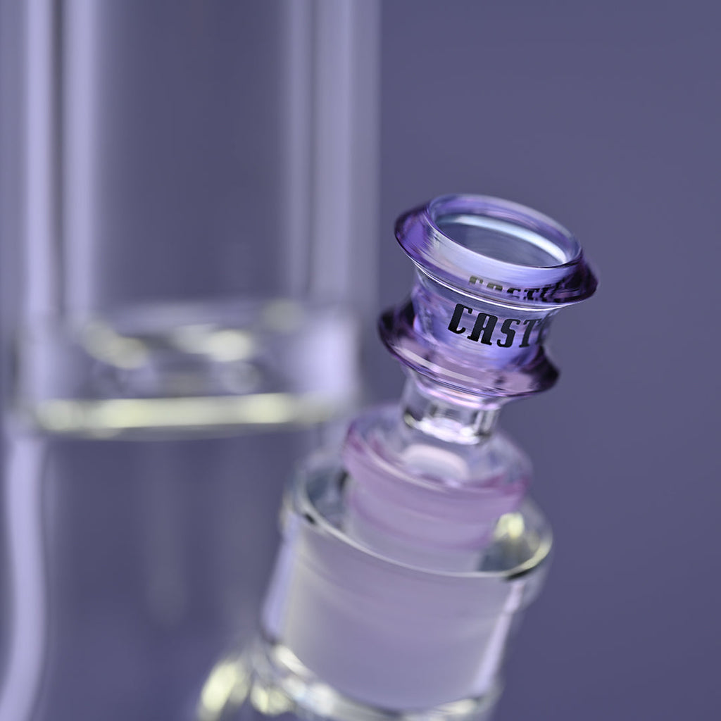 18" 9mm Thick Glass Beaker Bong with Colored Logo