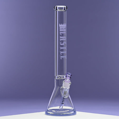 18" 9mm Thick Glass Beaker Bong with Colored Logo