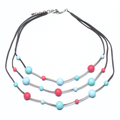 Triple Strand Resin Ball Necklace