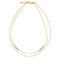 Double Strand Necklace With Crystal Beads