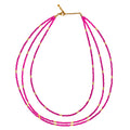Triple Strand Seed Bead Necklace With Gold Accents