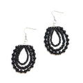 Triple Strand Crystal Bead Earring