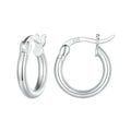 14K White Gold Plated 925 Sterling Silver Hoop Earrings | Hypoallergenic 24mm Hoops