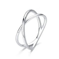 Breathtaking 14K Gold Plated X Ring - Elegant Minimalist 925 Sterling Silver Cross Ring For Women - Promise Jewelry Scr543