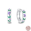 Elegant Gemstone Sterling Silver Hoop Earrings