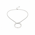 Open Ring Necklace In Silver Plate
