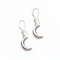 Moon Charm Earrings in Silver Plate