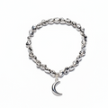 Moon Charm Nugget Bracelet in Silver Plate