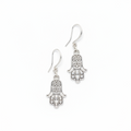 Hasma Charm Earrings in Silver Plate