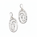 Swirl Pendant Earrings In Silver Plate