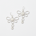 Large Dragonfly Earrings In Silver Plate