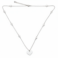 Heart On Heart Chain Necklace In Silver Plate