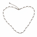 Short Heart Necklace In Silver Plate