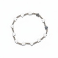 Elasticated Heart Bracelet In Silver Plate