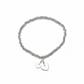 Heart Charm Bracelet In Silver Plate