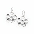 Hammered Flower Earring - Silver Plate