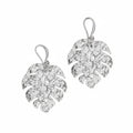 Hammered Leaf Earring - Silver Plate