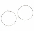 Large Hoop Earrings - Silver Plate