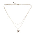 Double Strand Star Necklace - Silver Plate