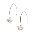 Hammered Star Drop Earring- Silver Plate