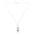 Textured Leaf Pendant on Chain - Silver Plate