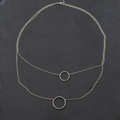 Double Strand Ring Necklace In Silver Plate
