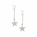 Drop Chain Star Earring In Silver Plate